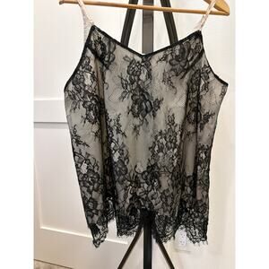 Curvy Plus Black Lace Camisole Top Size 0X Formal